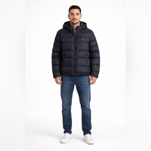 Tommy Hilfiger Men’s Quilted Puffer Jacket XL Hooded Winter Coat NWT Heavyweight